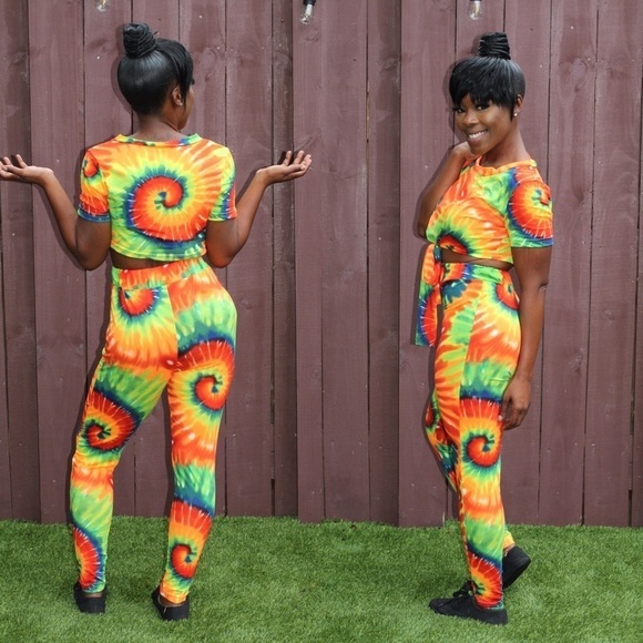 Tye-Dye Matching Set [Orange Blue Green] - Picture 2 of 13